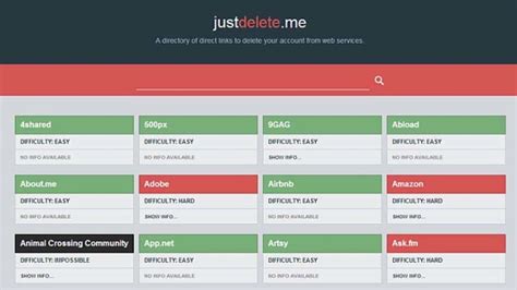 justdelete me|Just Delete Me .